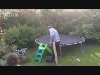 drunk man on a trampoline (not vine)